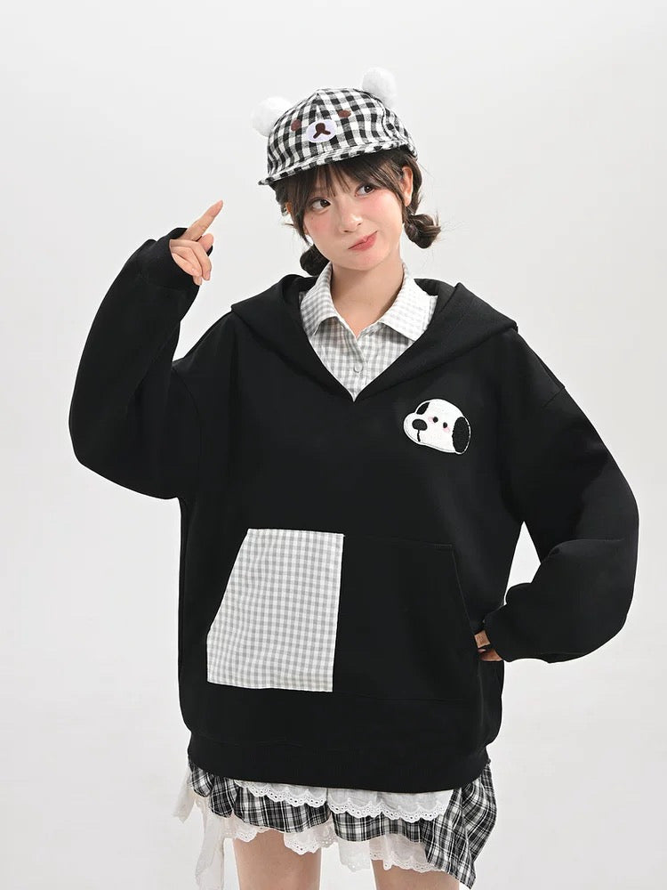 Milk & Paws Puppy Plaid Hoodies-ntbhshop