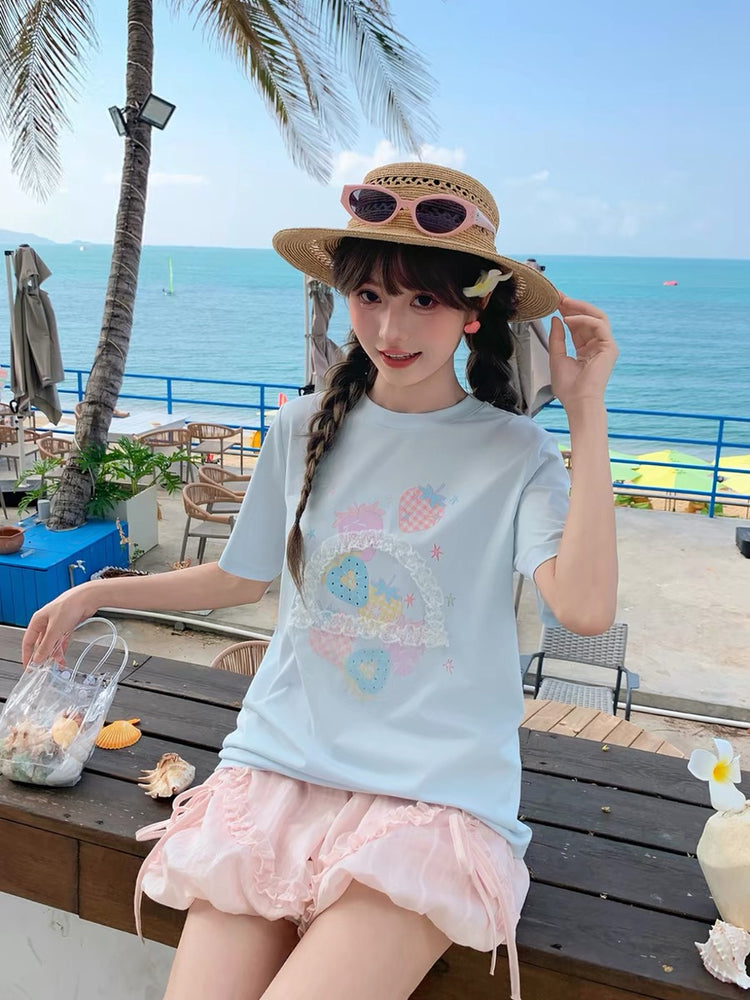 Ocean Candy Lace Tee-Tops-ntbhshop