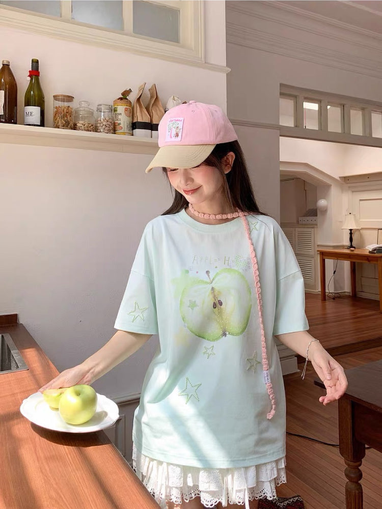 Green Apple Daydream Tees-Tops-ntbhshop