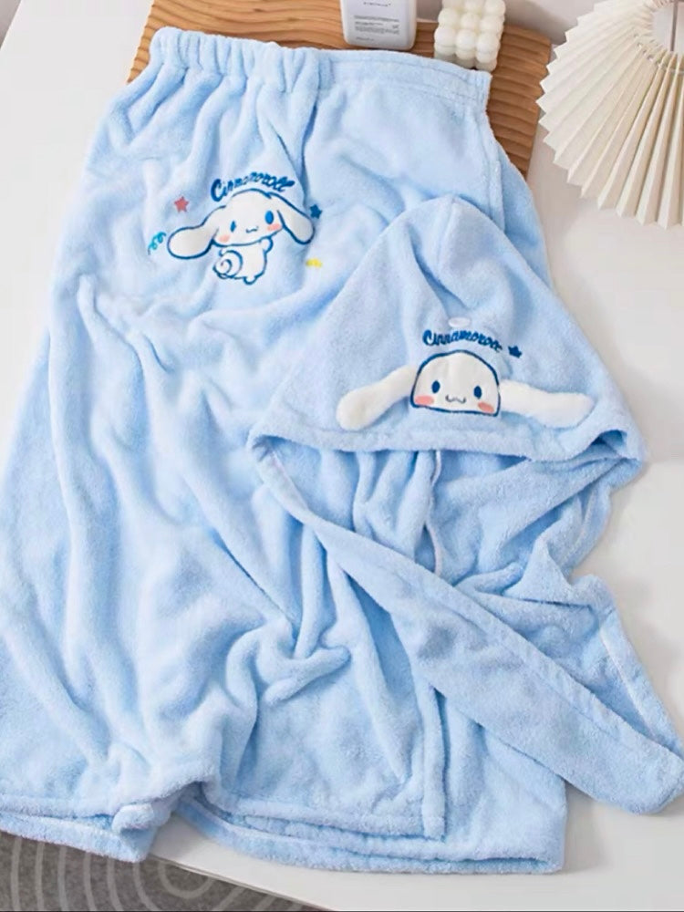 My Melody Cinnamoroll Pompompurin Pochacco Bath Wrap & Hair Towel Sets-ntbhshop