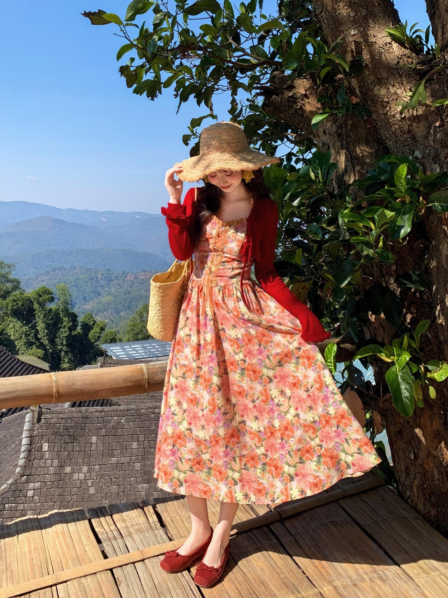 Peach Meadow Floral Dress-Dresses-ntbhshop