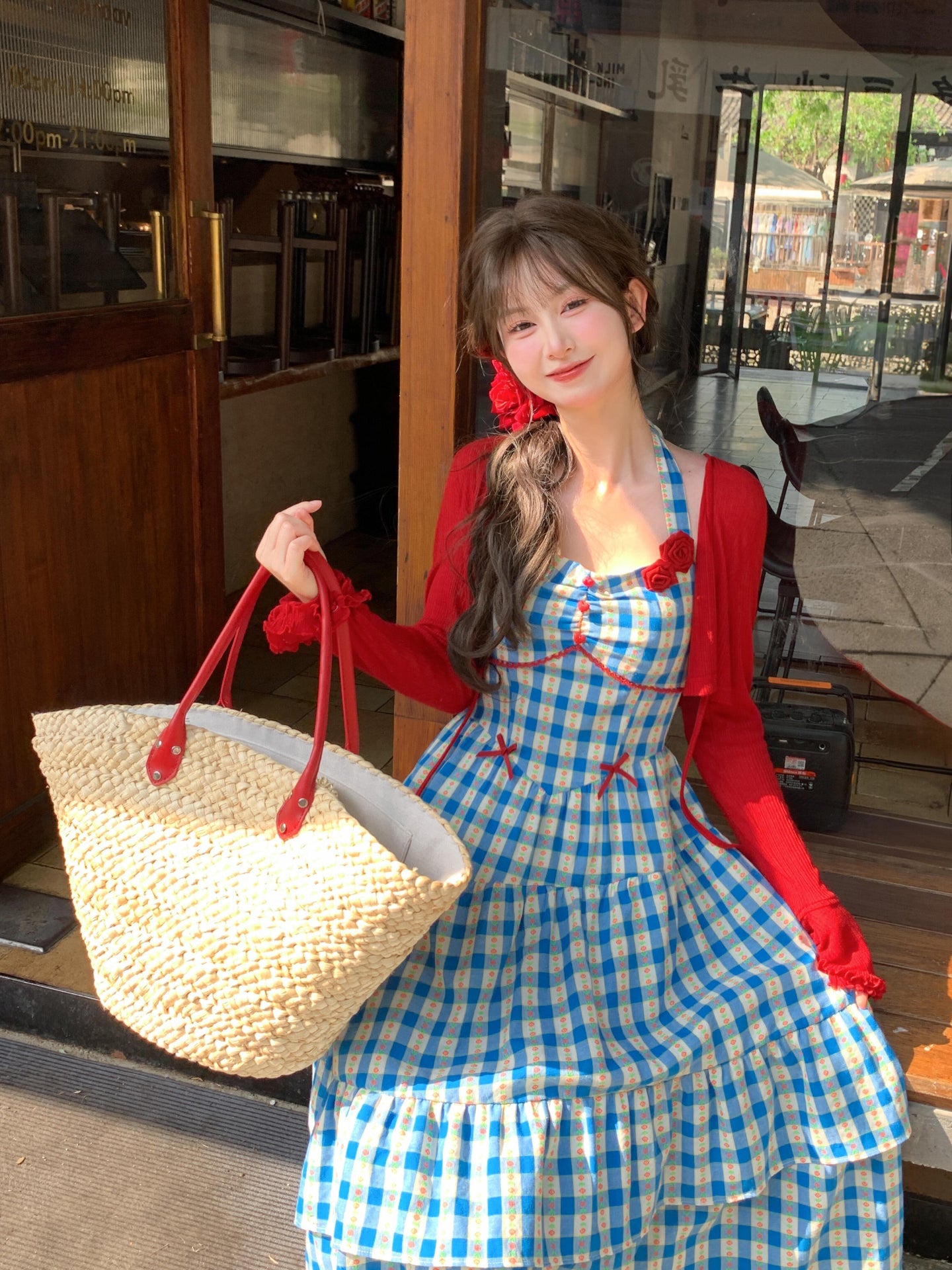 Cherry Cherry Knit Cardigan & Halter Dress-Sets-ntbhshop