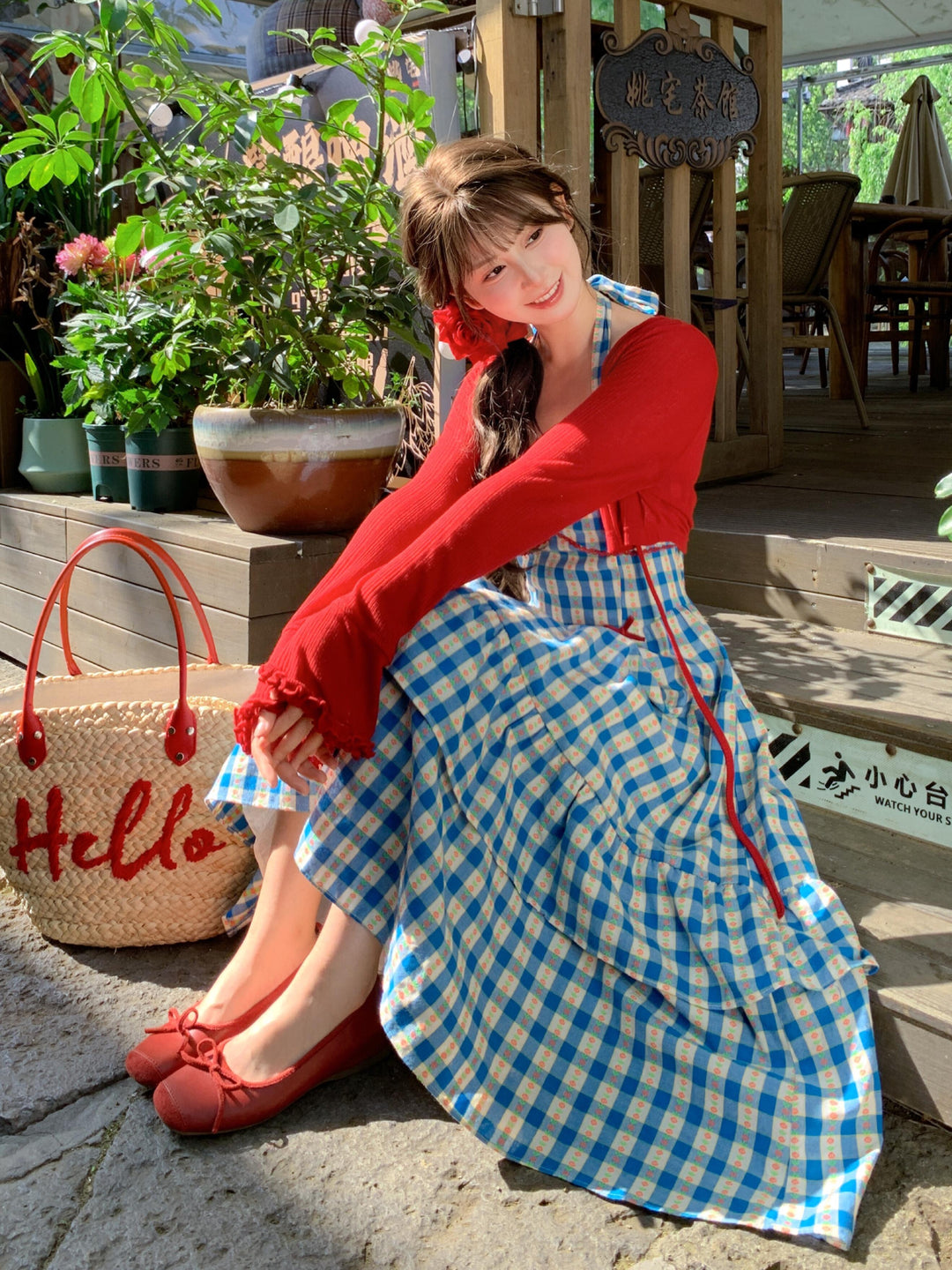 Cherry Cherry Knit Cardigan & Halter Dress-Sets-ntbhshop