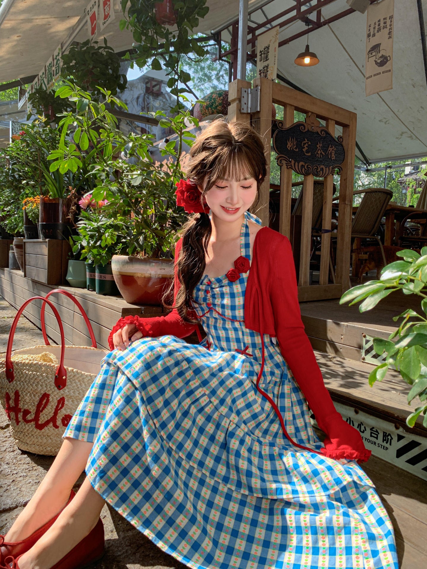 Cherry Cherry Knit Cardigan & Halter Dress-Sets-ntbhshop