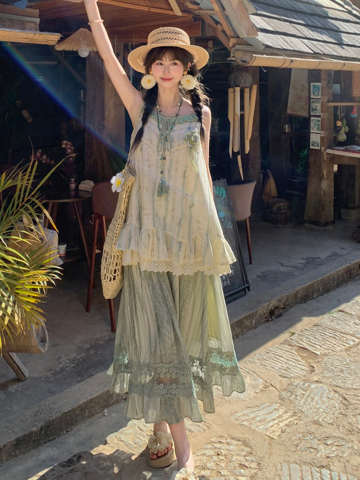 Botanical Bloom Lace Sundress-Dresses-ntbhshop