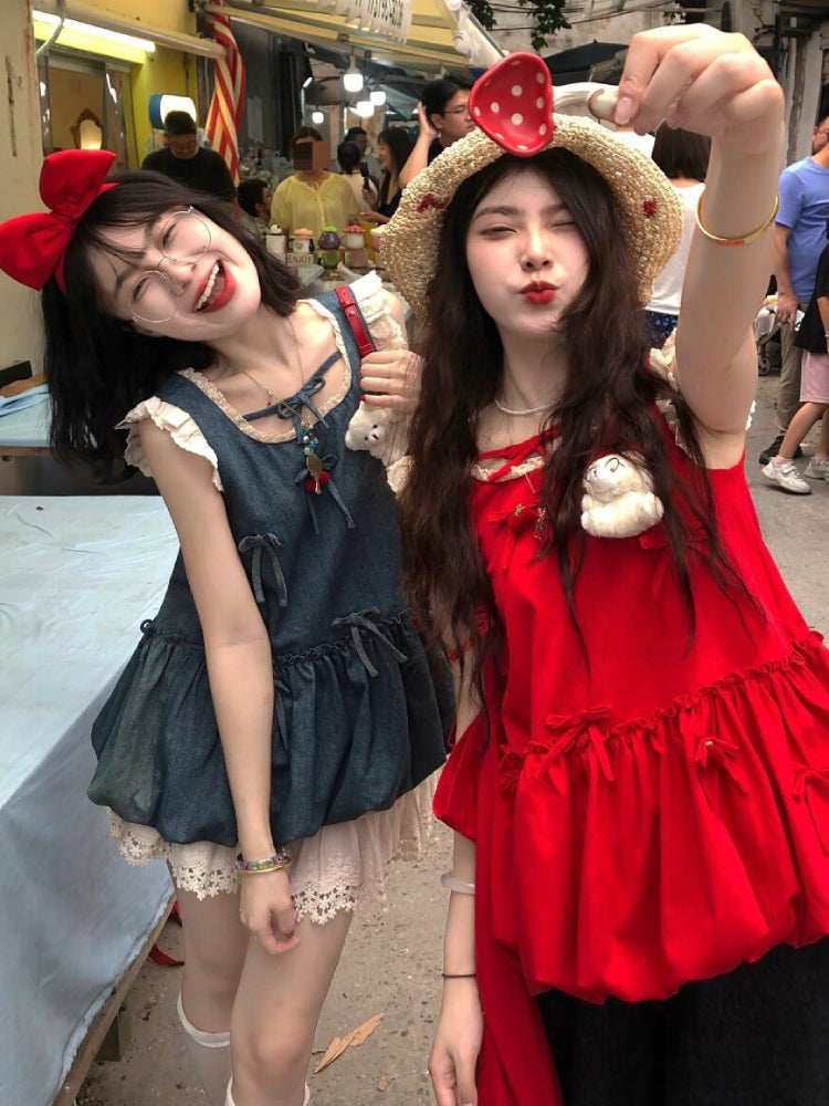 Cherry Pop Princess Bubble Blouses-ntbhshop