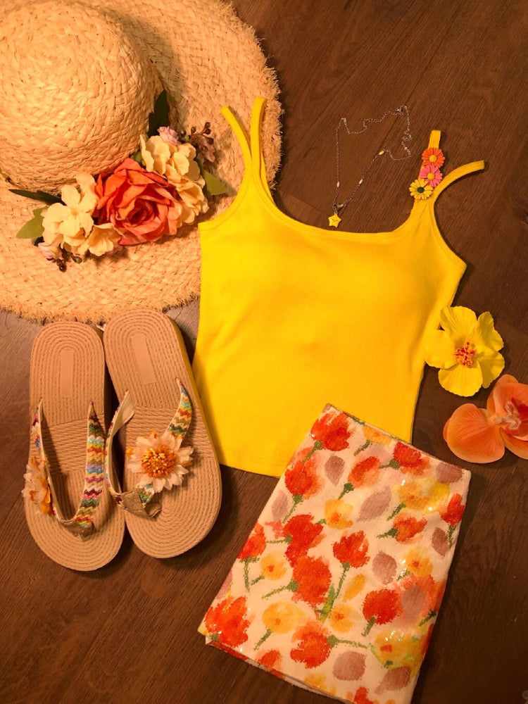 Canvas Bloom Floral Printed Mini Skirts-ntbhshop