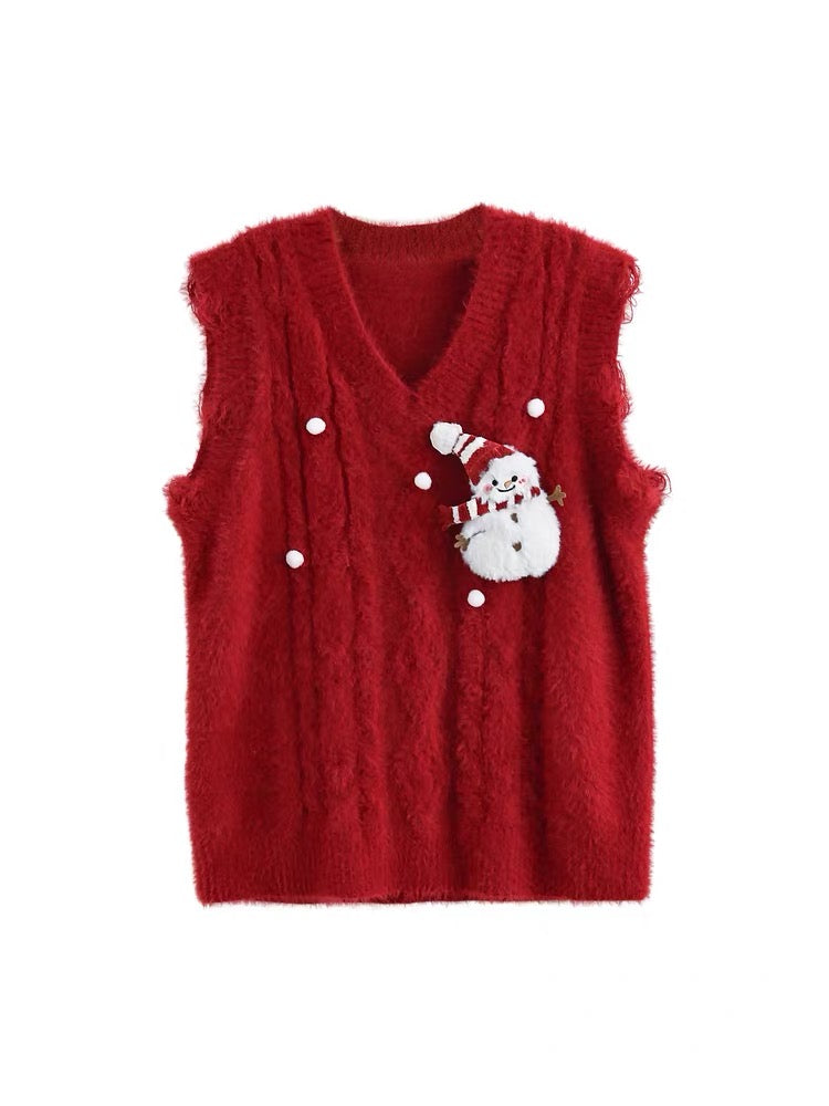 Little Snowman Knit Vests-Sets-ntbhshop