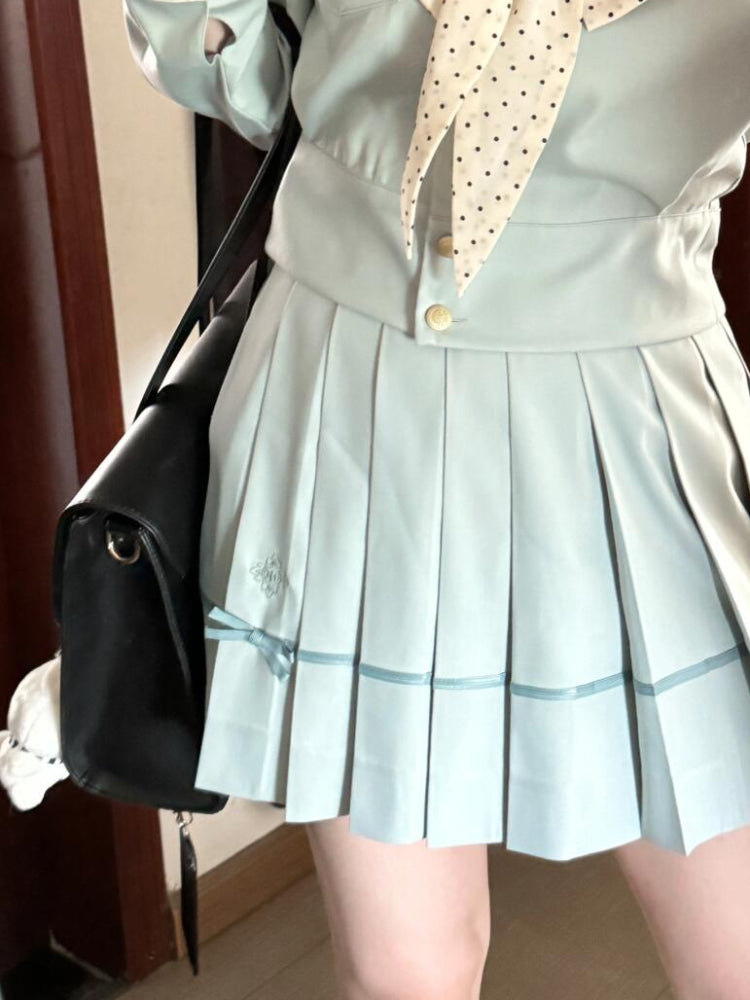Azure Dream Pleated JK Uniform Skirts-ntbhshop