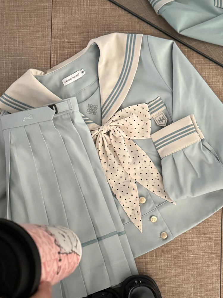 Azure Dream Long Sleeve JK Uniform Blouse-ntbhshop