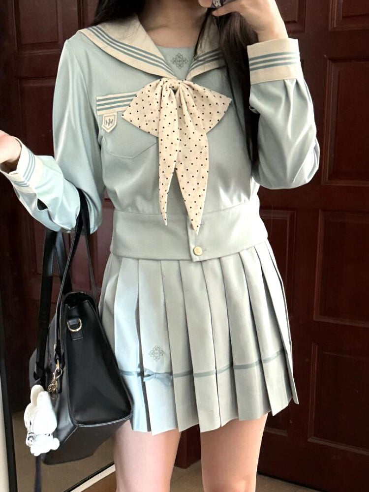 Azure Dream Pleated JK Uniform Skirts-ntbhshop