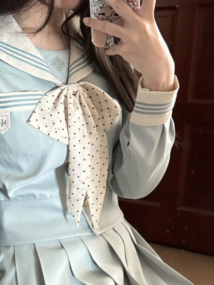 Azure Dream Long Sleeve JK Uniform Blouse-ntbhshop