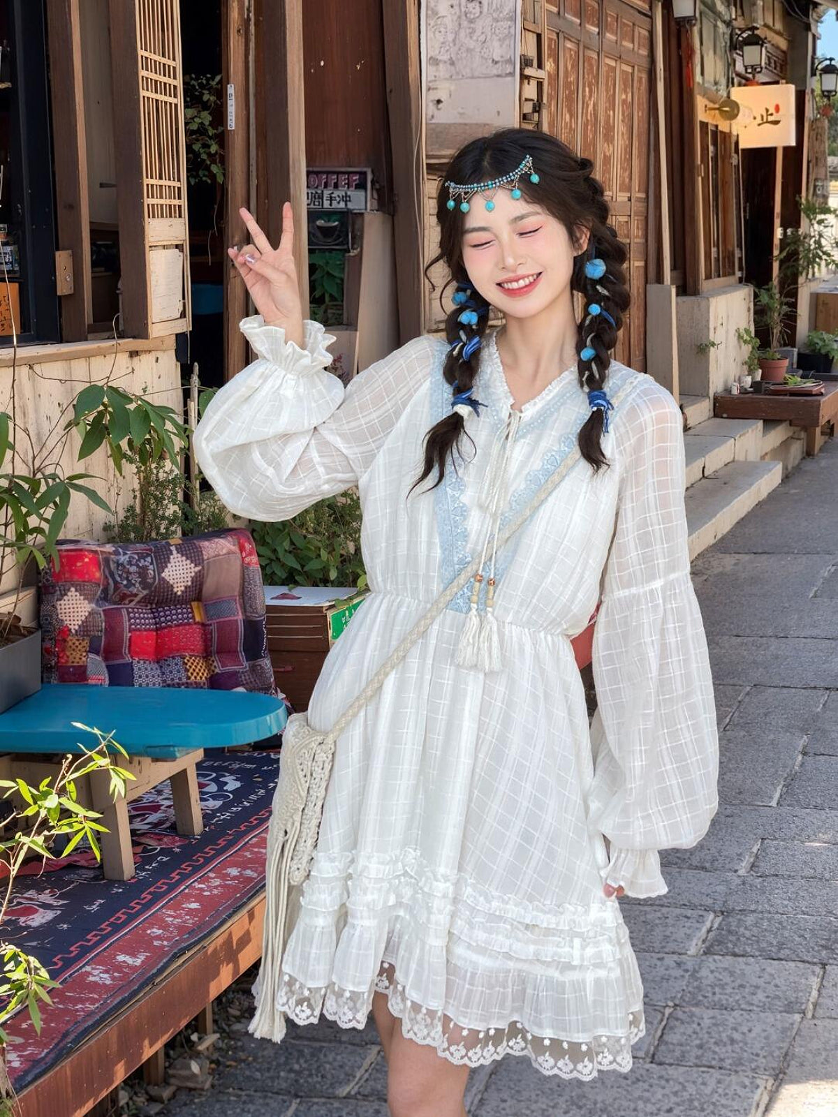 Willow Meadow Denim Vest & Cotton Dresses-Sets-ntbhshop