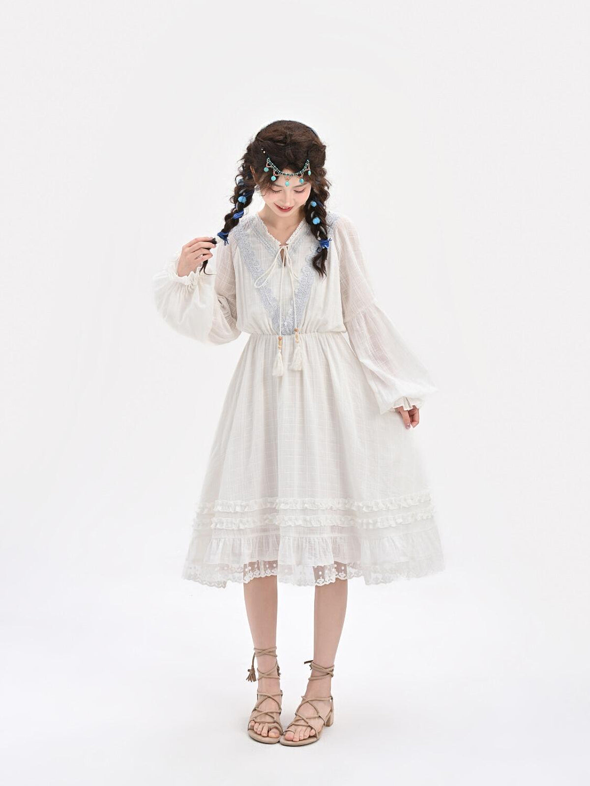 Willow Meadow Denim Vest & Cotton Dresses-Sets-ntbhshop