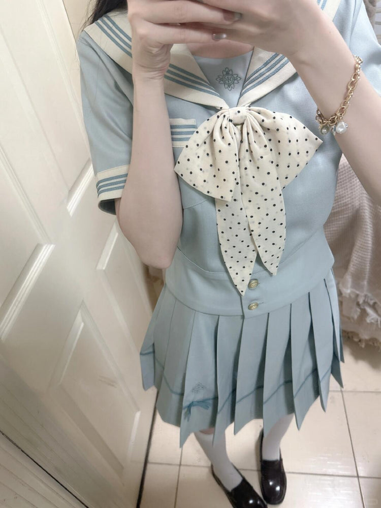 Azure Dream Short Sleeve JK Uniform Blouse-ntbhshop
