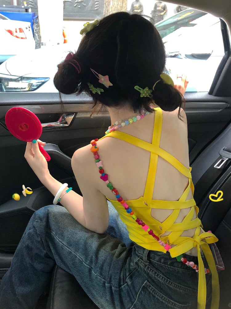 Lollipop Bow Tie-Back Camisoles-ntbhshop