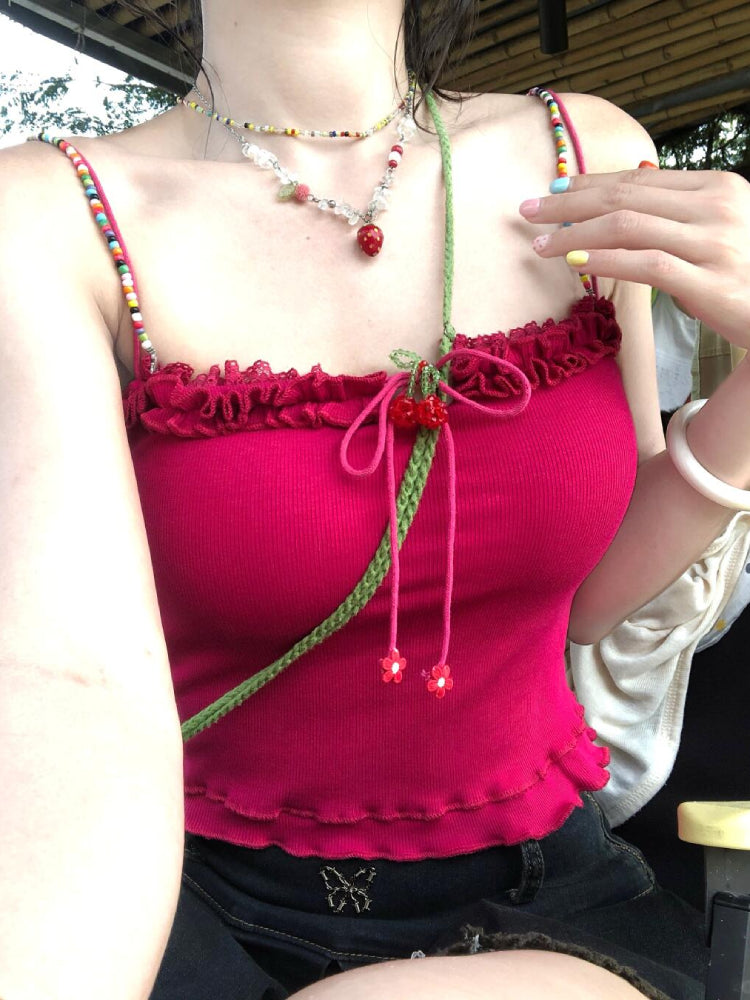 Rainbow Disco Cut-Out Back Bra Camisoles-ntbhshop