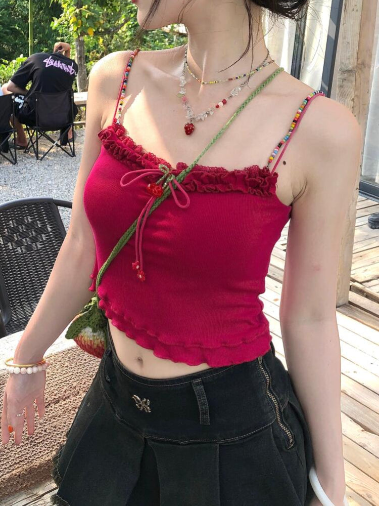 Rainbow Disco Cut-Out Back Bra Camisoles-ntbhshop