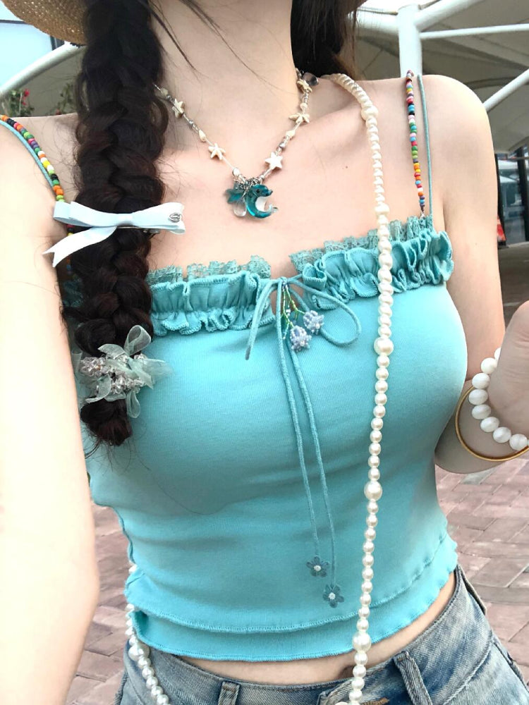 Rainbow Disco Cut-Out Back Bra Camisoles-ntbhshop