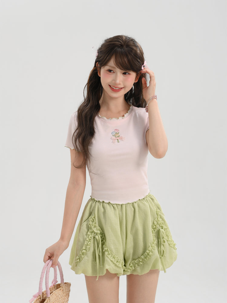 Tulip Bloom Crop Tops-Tops-ntbhshop