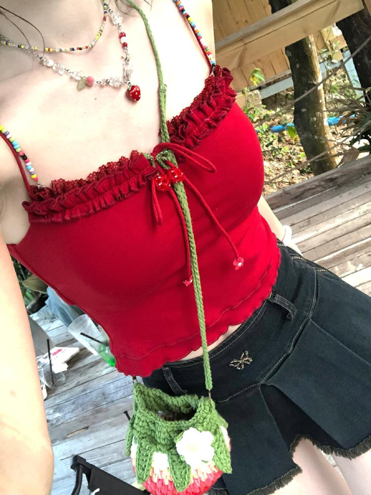 Rainbow Disco Cut-Out Back Bra Camisoles-ntbhshop