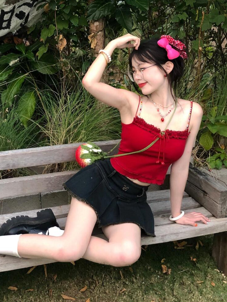 Rainbow Disco Cut-Out Back Bra Camisoles-ntbhshop