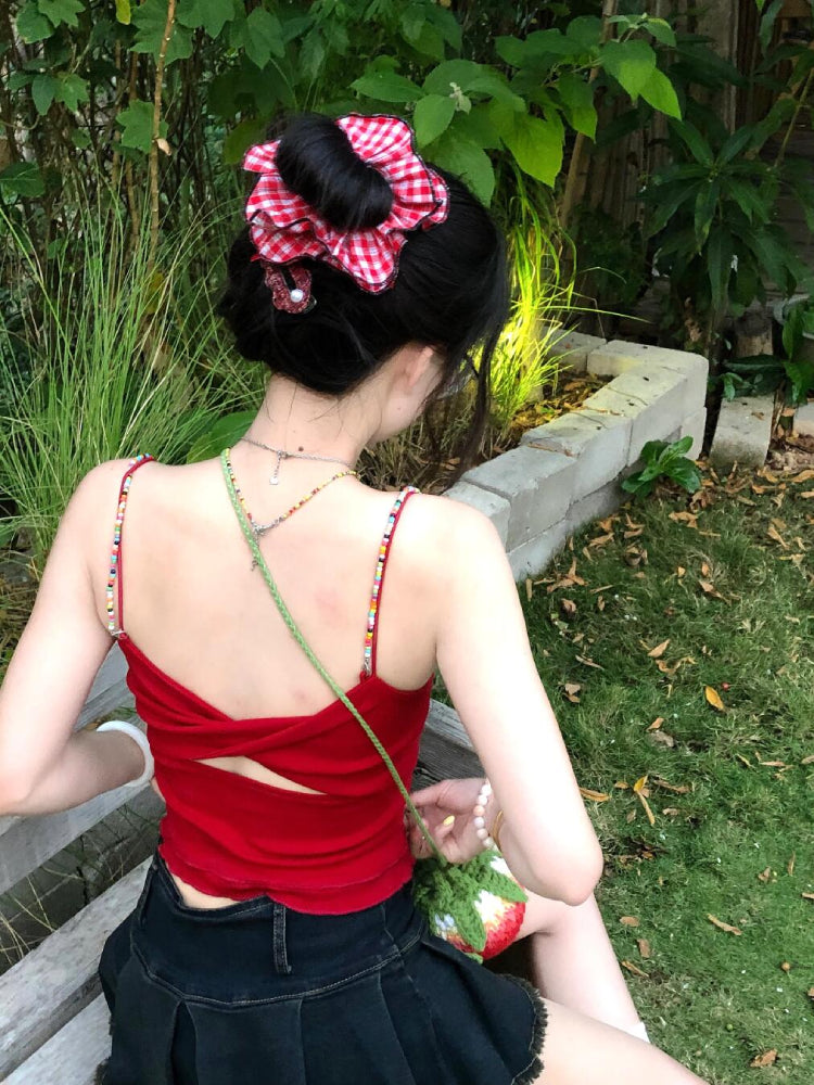 Rainbow Disco Cut-Out Back Bra Camisoles-ntbhshop