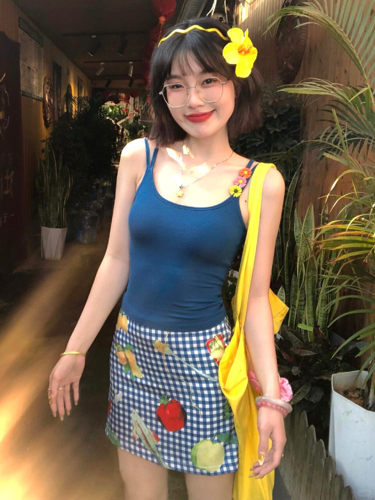 Canvas Bloom Floral Printed Mini Skirts-ntbhshop