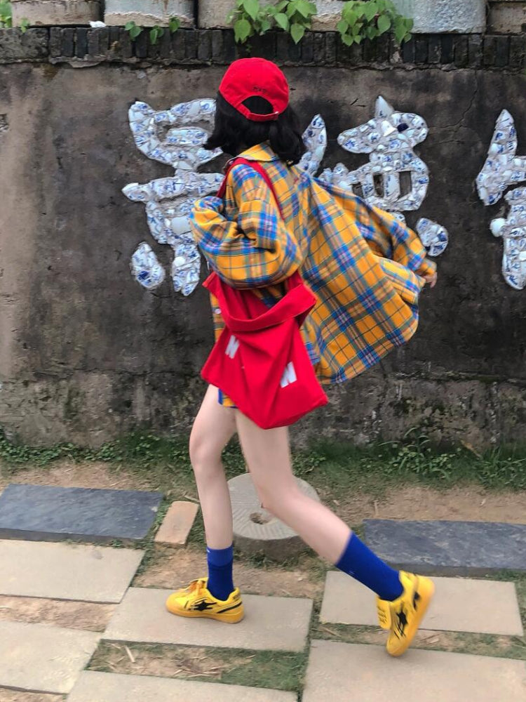 Vintage Radiance Plaid Shirts-Sets-ntbhshop