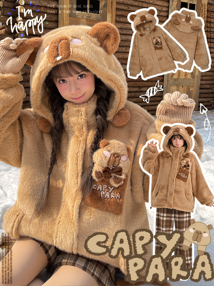 Capybara Cute Cozy Fleece Jacket-ntbhshop