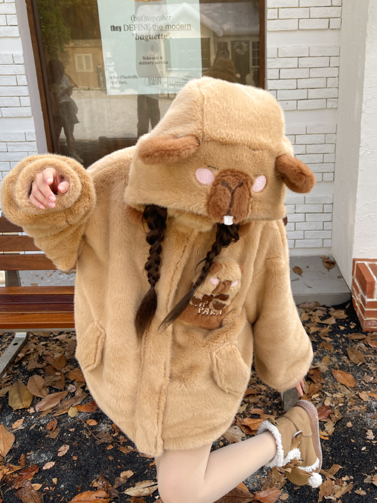 Capybara Cute Cozy Fleece Jacket-ntbhshop