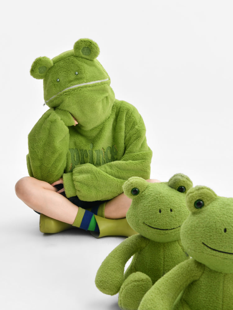 Green Frog Cute Society Fleece Sweater-ntbhshop