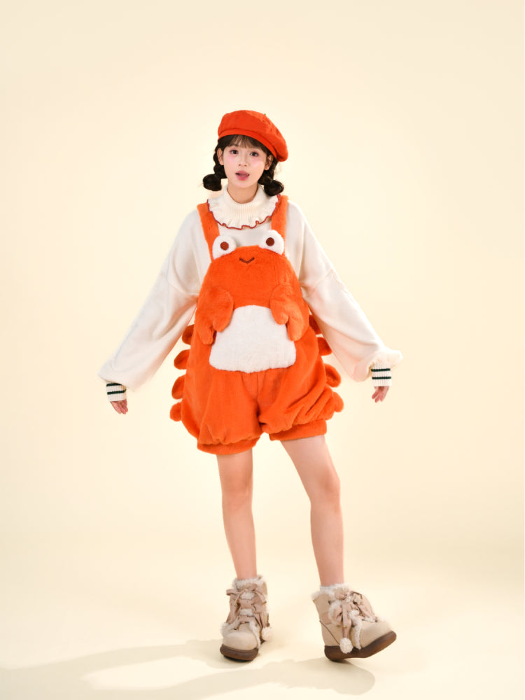 Crabby Cozy Fleece Bib Shorts-ntbhshop