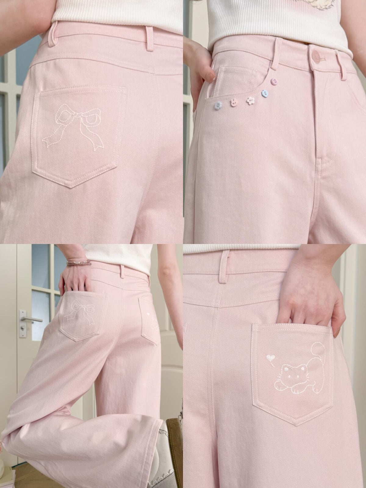 Pretty Bloom Cotton Jeans-Bottoms-ntbhshop