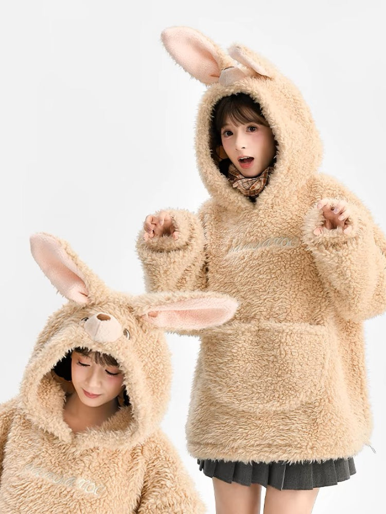 Cute Kangaroo Cozy Fleece Hoodie-ntbhshop