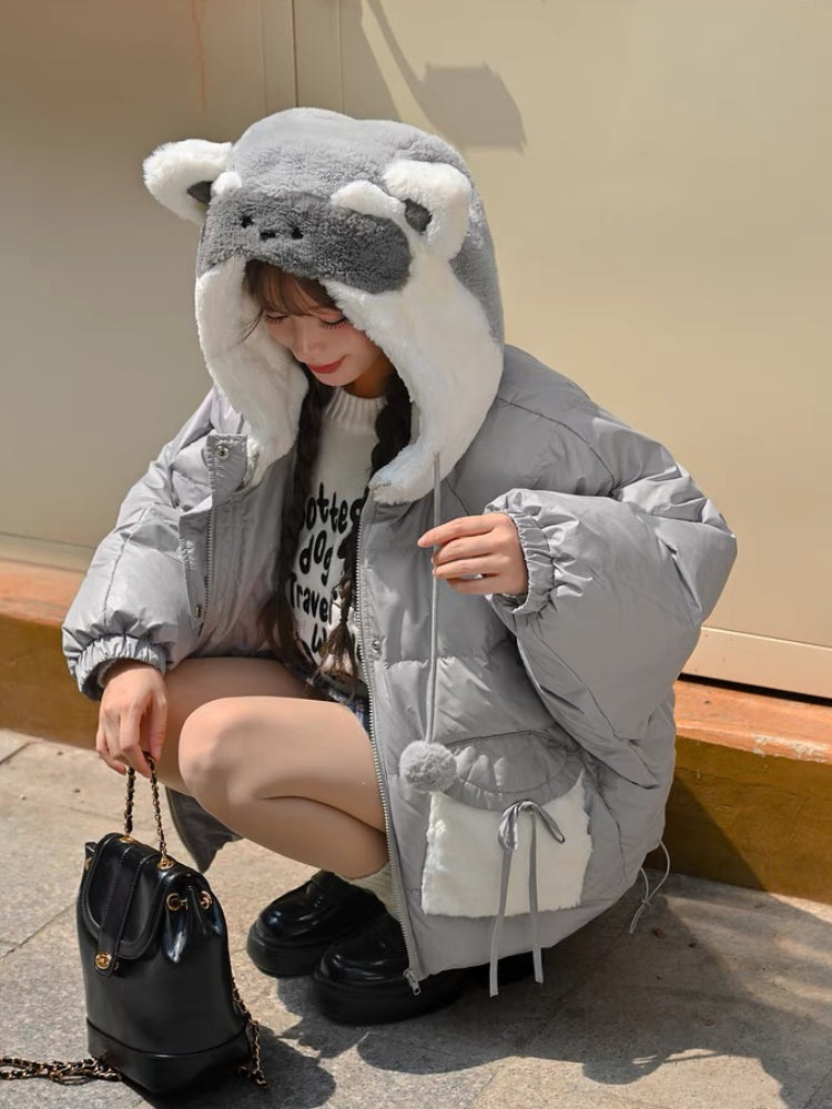 Racoon Cozy Down Puffer Jacket-ntbhshop