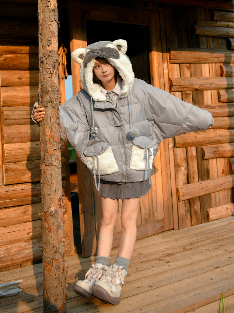 Racoon Cozy Down Puffer Jacket-ntbhshop