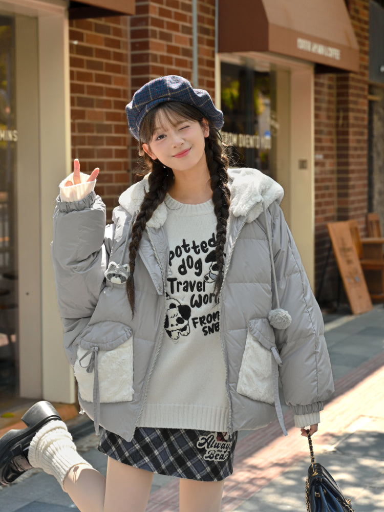 Racoon Cozy Down Puffer Jacket-ntbhshop