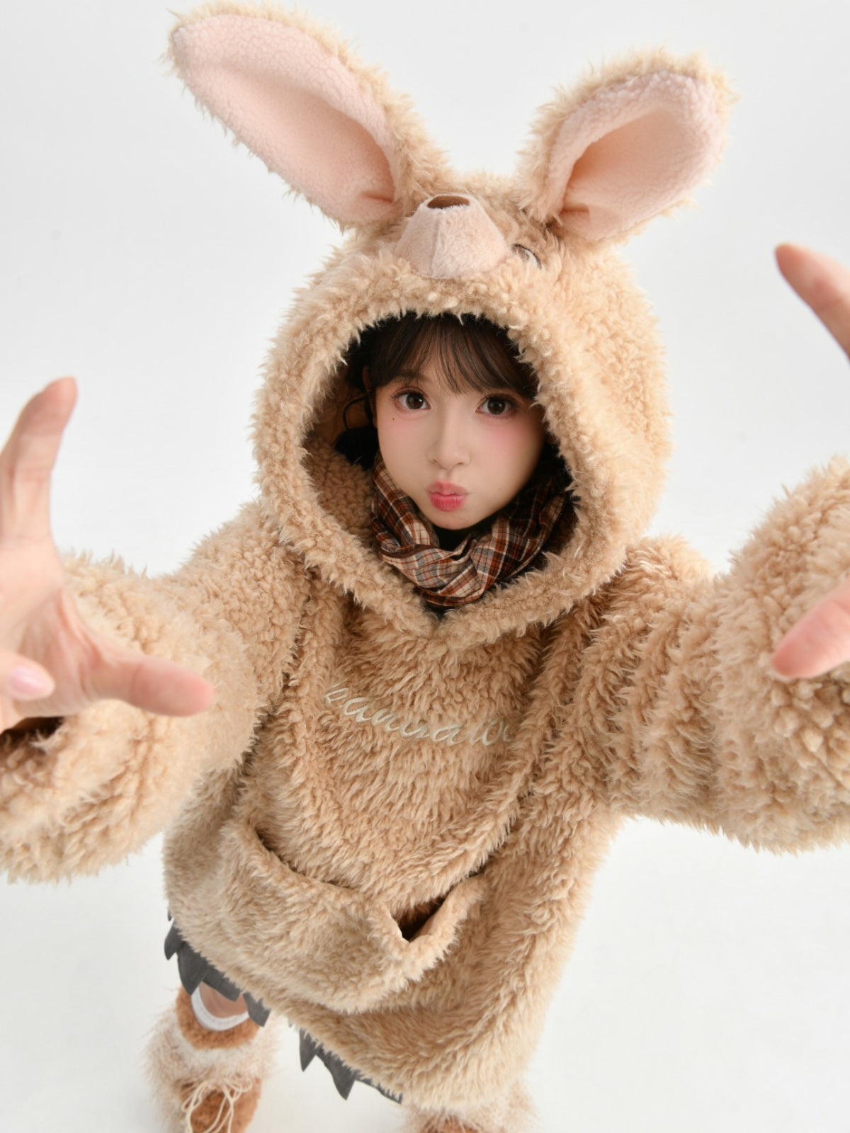 Cute Kangaroo Cozy Fleece Hoodie-ntbhshop