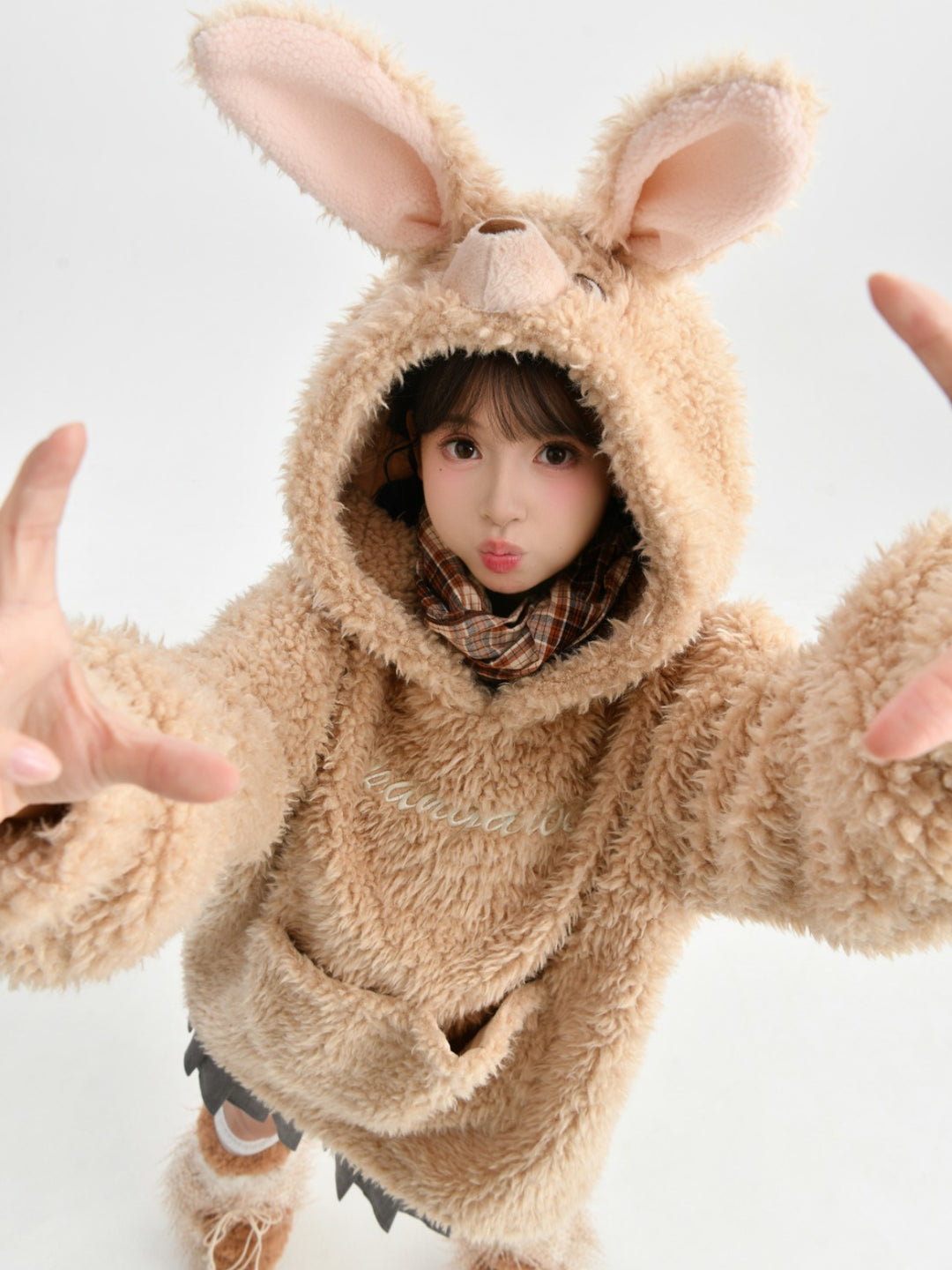 Cute Kangaroo Cozy Fleece Hoodie-ntbhshop