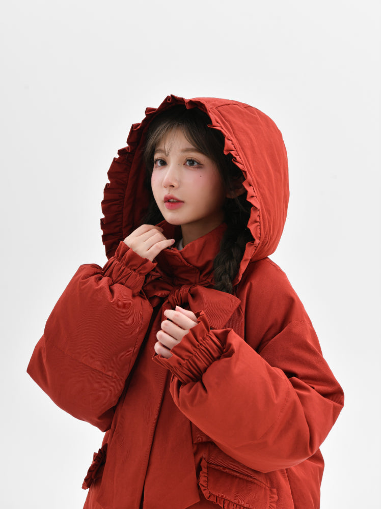 Christmas Bow Cozy Cotton Coat-ntbhshop