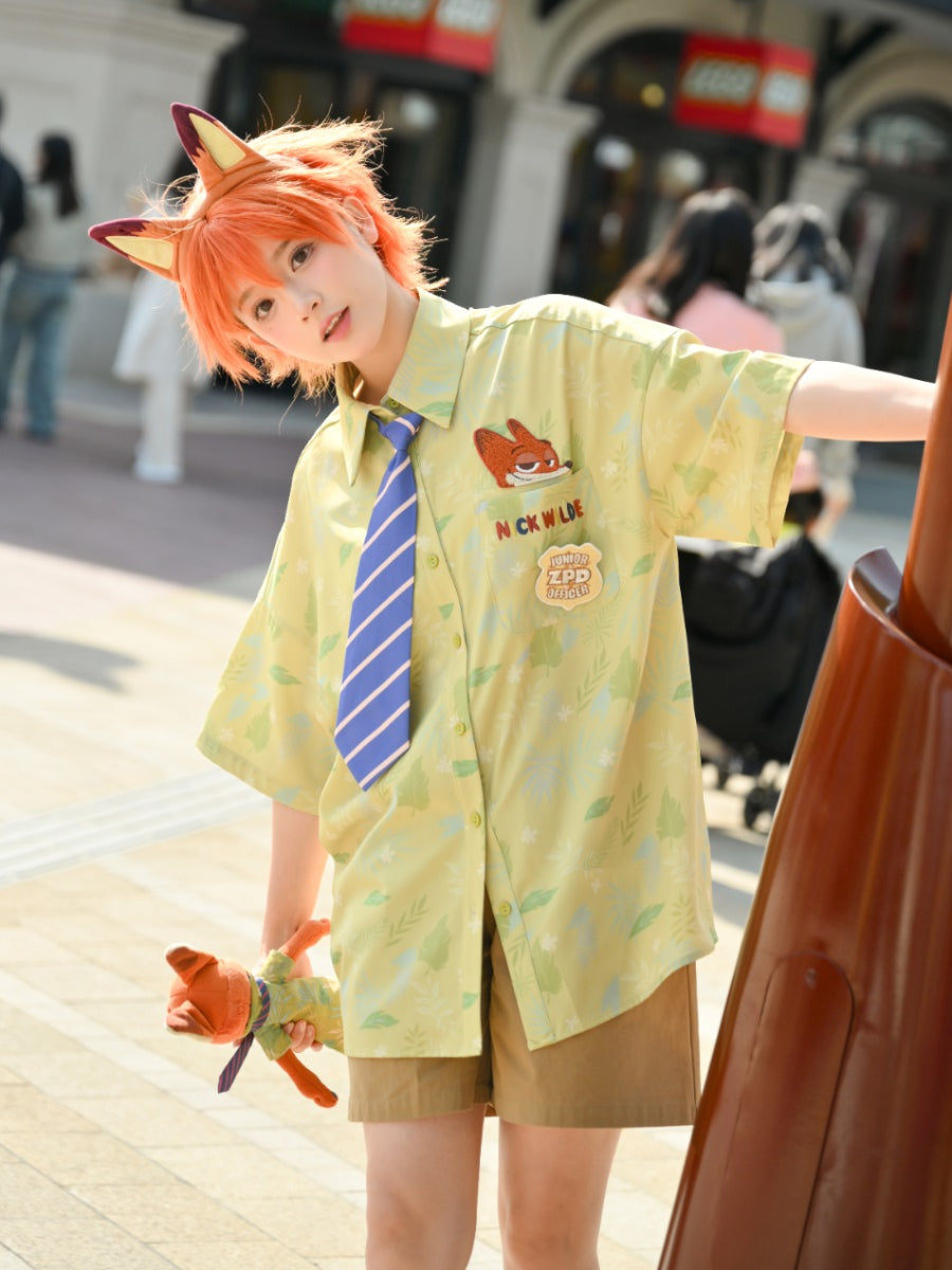 Zootopia Nick Printed Shirts with Tie-ntbhshop