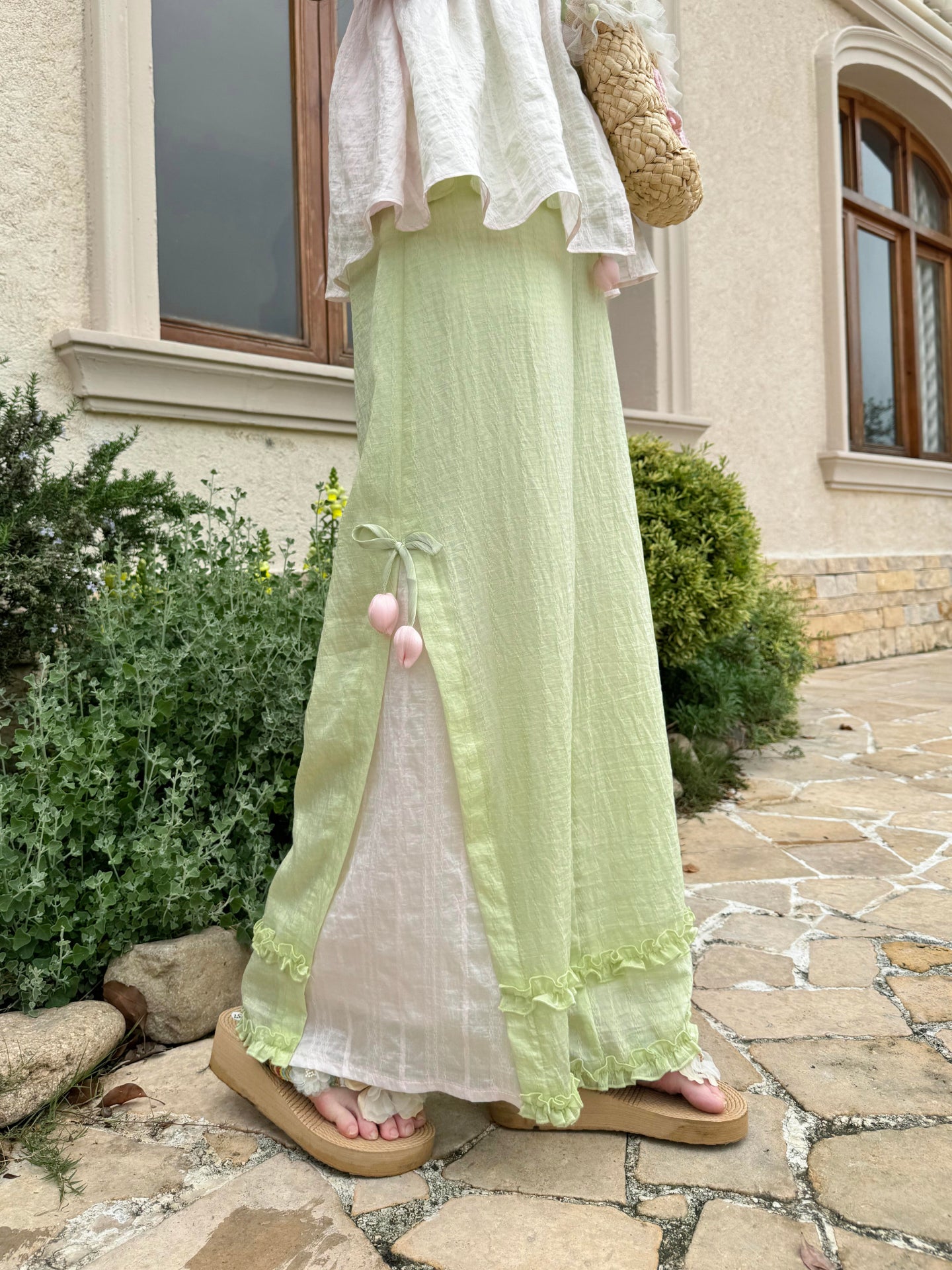 Tulip Bloom Wide Leg Pants-Bottoms-ntbhshop