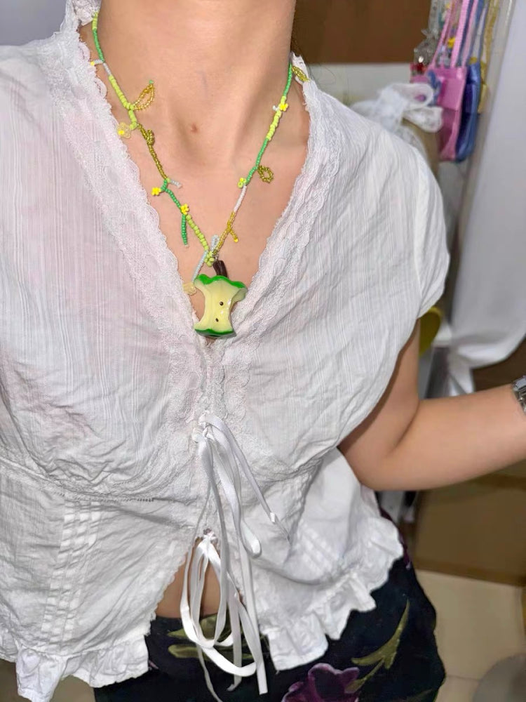 Apple Core Beaded Necklaces-ntbhshop