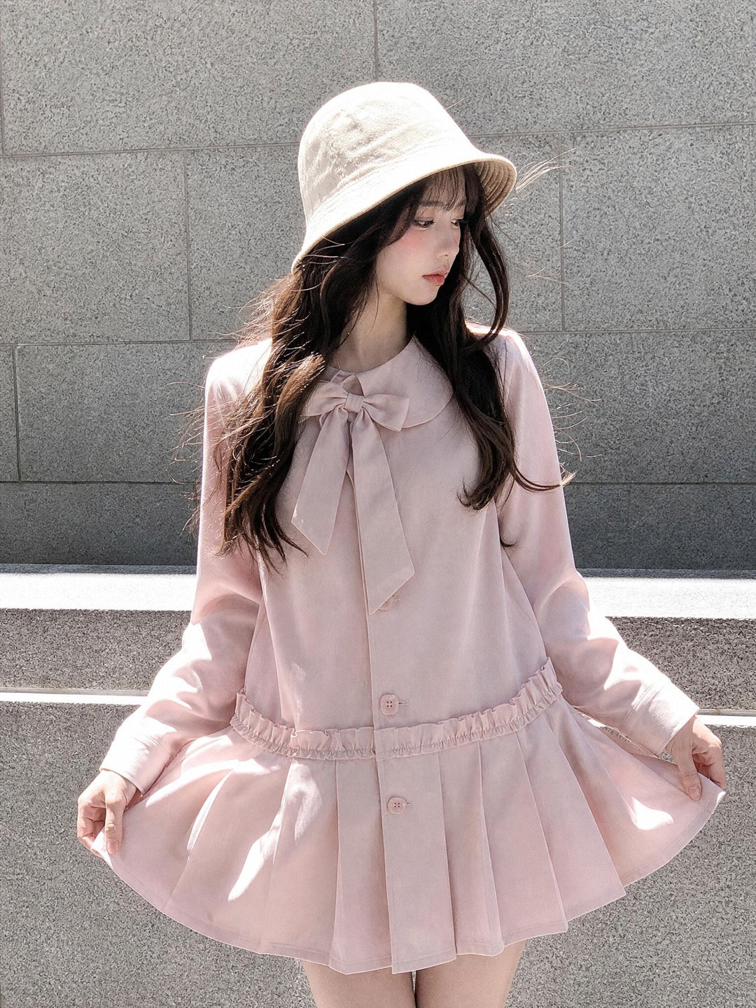 Blush Ribbon Coat Dress