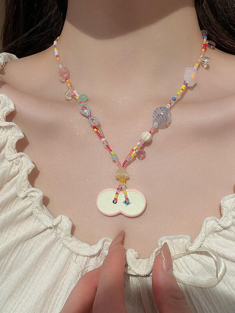 Apple Slice Beaded Necklaces-ntbhshop