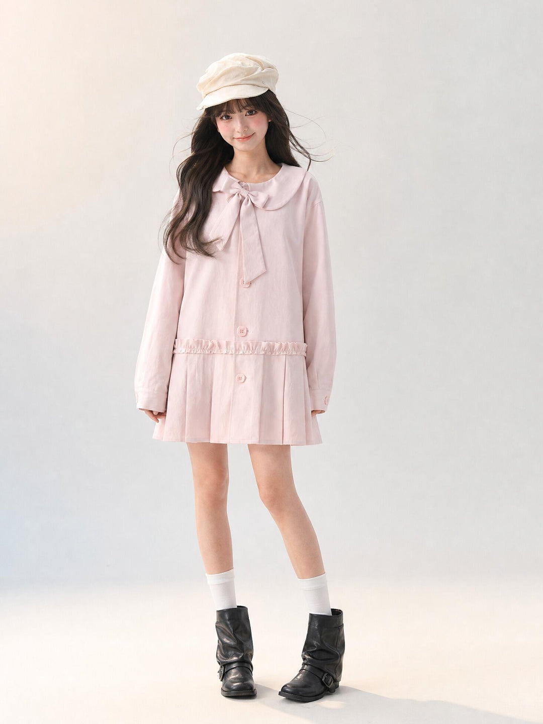 Blush Ribbon Coat Dress