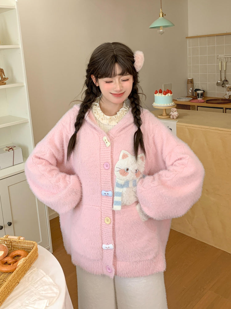 Kitty Candy Fuzzy Sweaters-Outerwear-ntbhshop