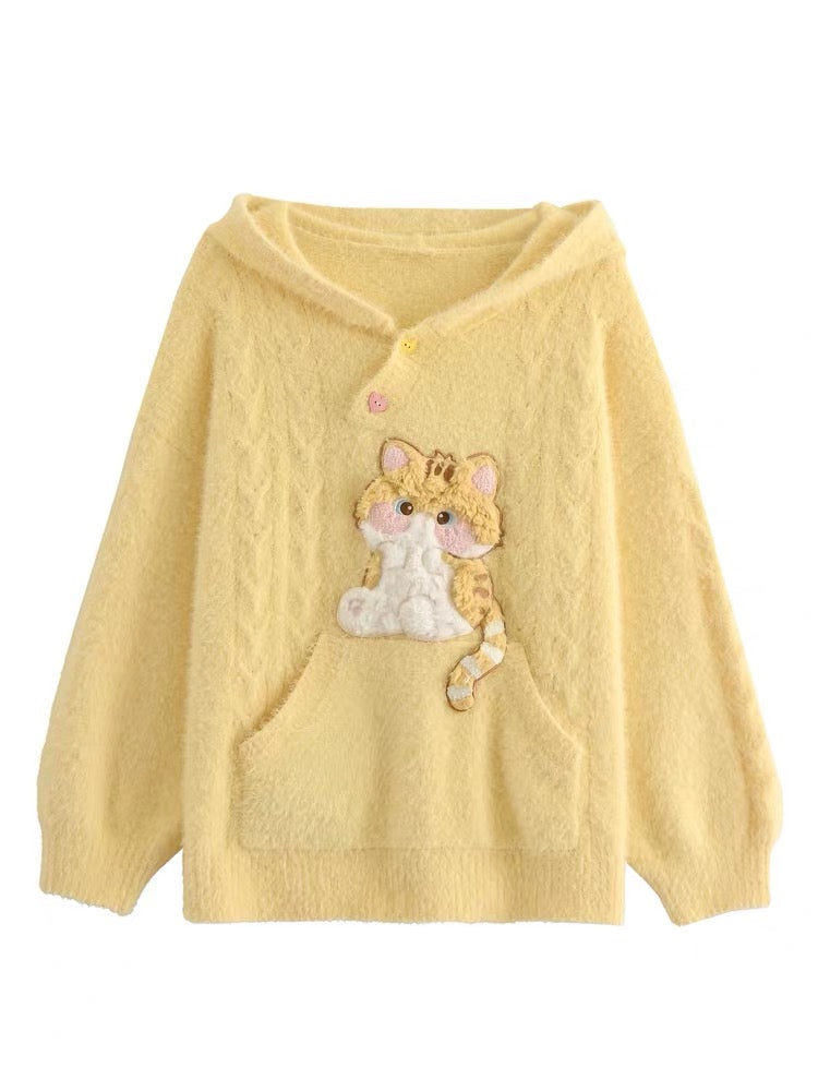 Kitty Candy Fuzzy Sweaters-Outerwear-ntbhshop