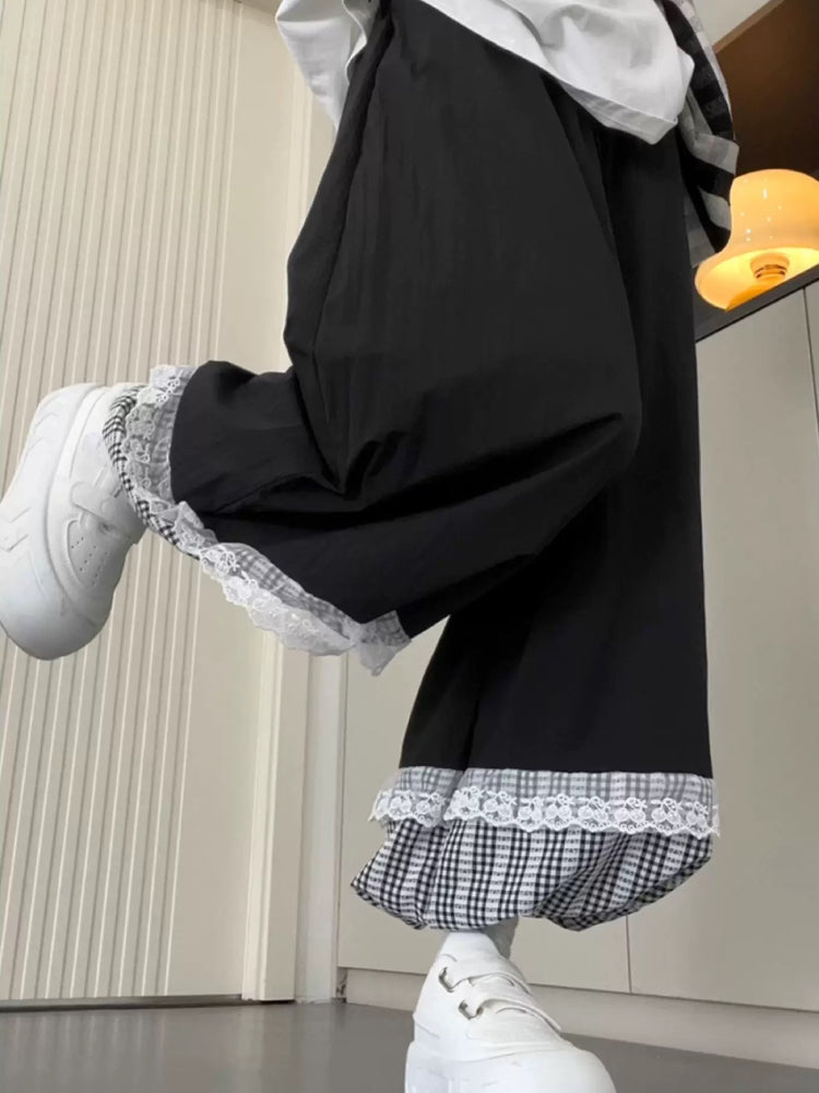 Milk Bloom Gingham Bubble Pants-ntbhshop